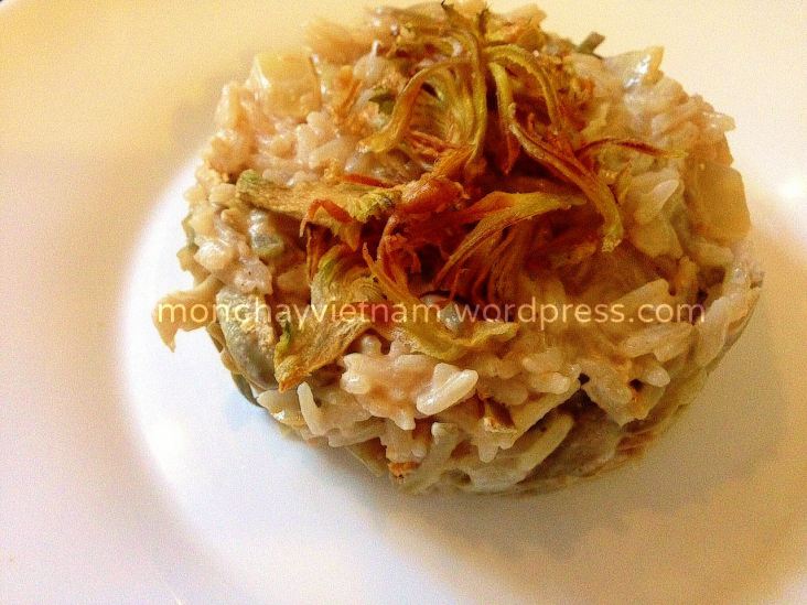 món chay : cơm nấu artiso kiểu Ý mon chay com nau artiso kieu y