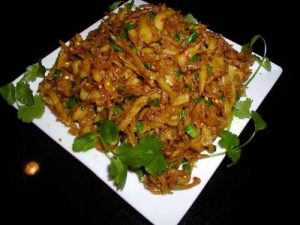 mon an chay nay nen dung nong voi com + nuoc tuong + chanh + ot xat khoanh la ngon ba chay