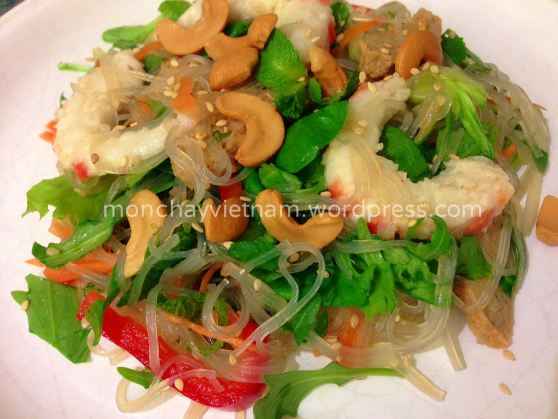 Miến trộn tôm chay kiểu Thái mien tron tom chay kieu thai
