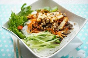 mon chay bun xao nam