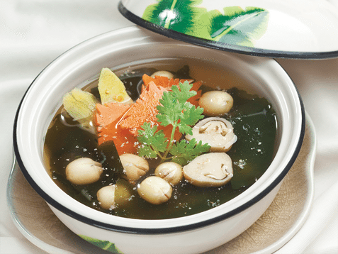 Món chay : Canh rong biển nấu hạt sen mon chay canh rong bien nau hat sen