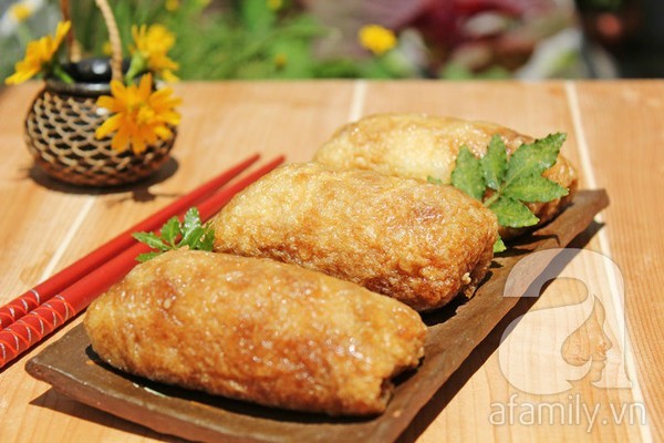 Món chay: Đậu phụ cuộn cơm kiểu Nhật mon chay dau phu cuon com kieu nhat