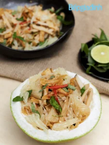bien hoa loai trai cay tuoi mat nay trong mon chay goi buoi chay