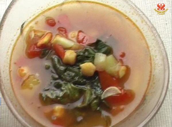 Món chay : Soup rau dền khoai tây đậu Garbanzo mon chay soup rau den khoai tay dau garbanzo