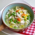Món chay soup bắp và đậu hà lan