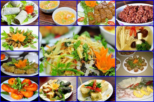 nhung mon an chay nhin rat ngon va hap dan.