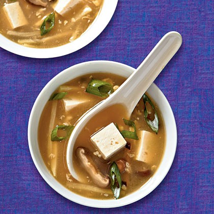 mon chay soup dau phu chua cay